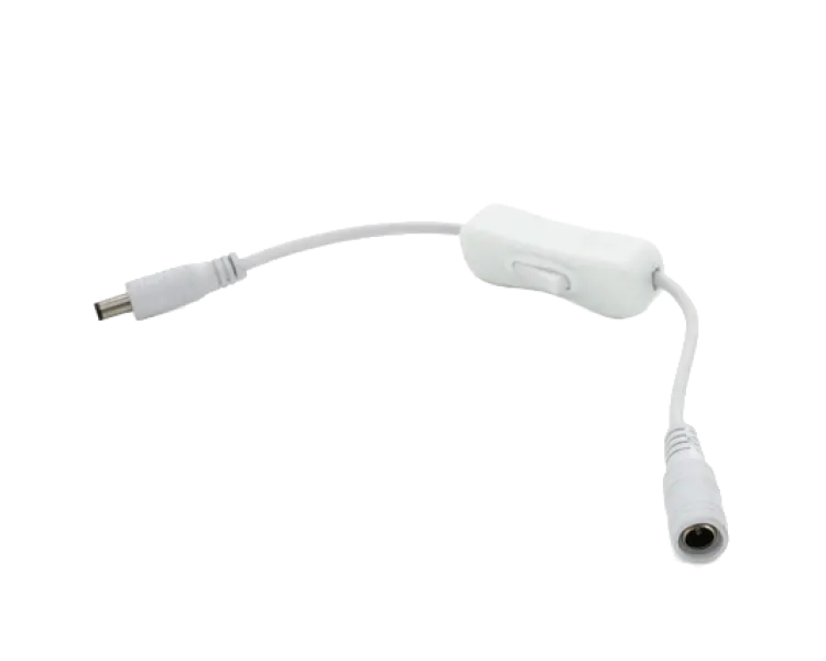 DC-F => DC-M (D 5,5x2,5мм) White Подовжувач живлення з вимикачем