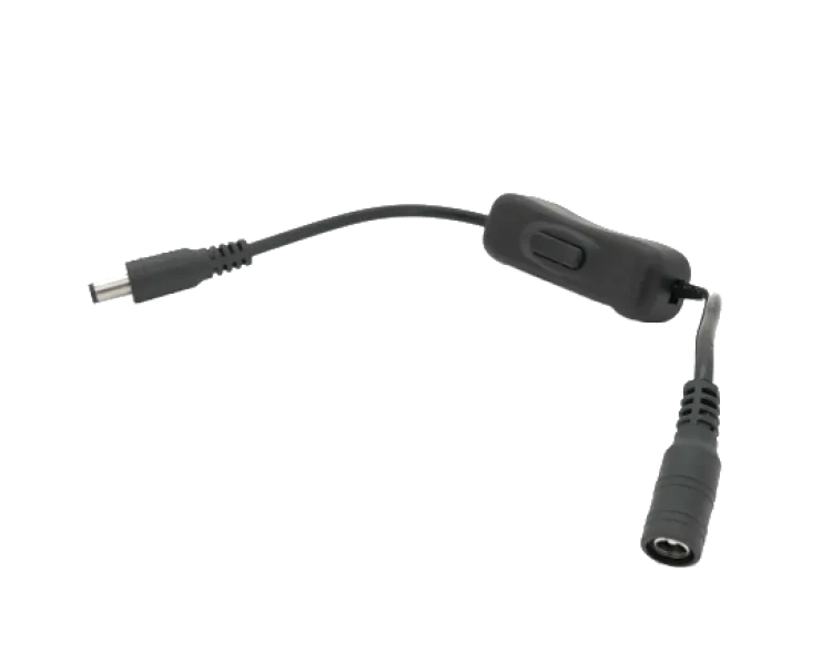 DC-F => DC-M (D 5,5x2,5мм) Black Подовжувач живлення з вимикачем
