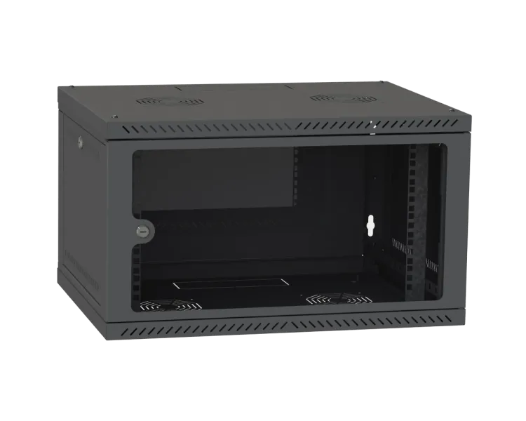 IPCOM CH-6U 600x350 скло RAL9005 Шафа серверна