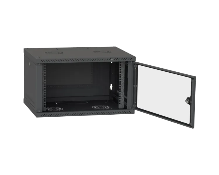 IPCOM CH-6U 600x350 скло RAL9005 Шафа серверна