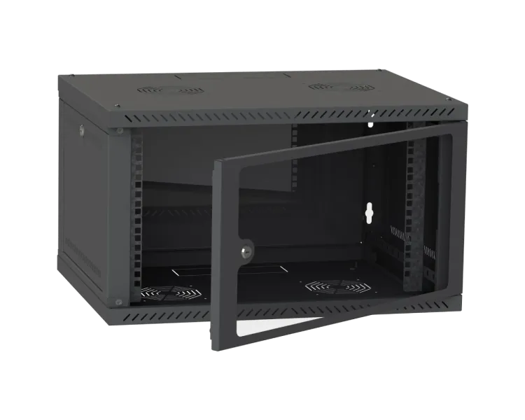 IPCOM CH-6U 600x350 скло RAL9005 Шафа серверна