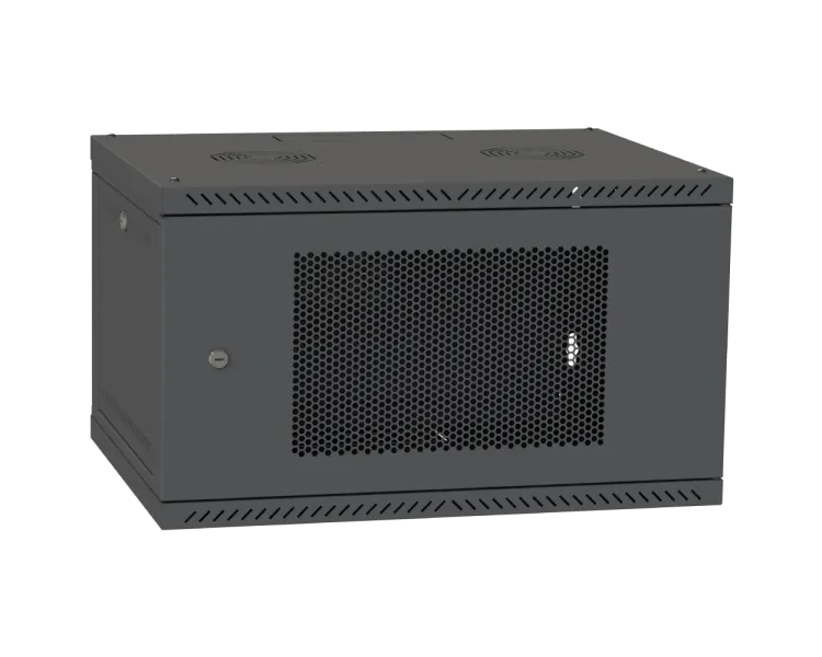 IPCOM CH-6U 600x600 перфорація RAL9005 Шафа серверна