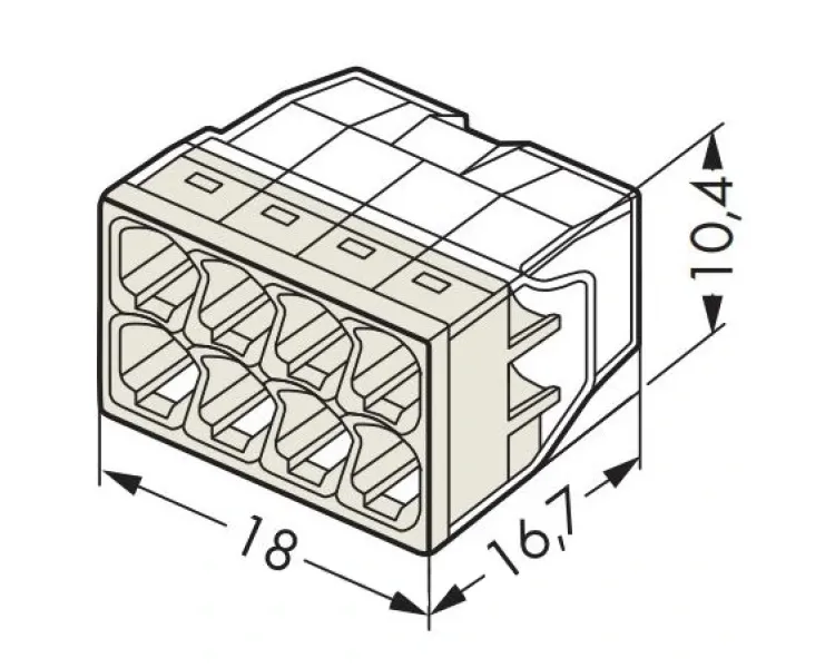 Wago COMPACT 2273-208 8 -дротова 0.5-2.5мм2 Клема