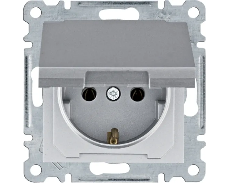 Hager Lumina WL1152 16А/230В Розетка із з/к з кришкою