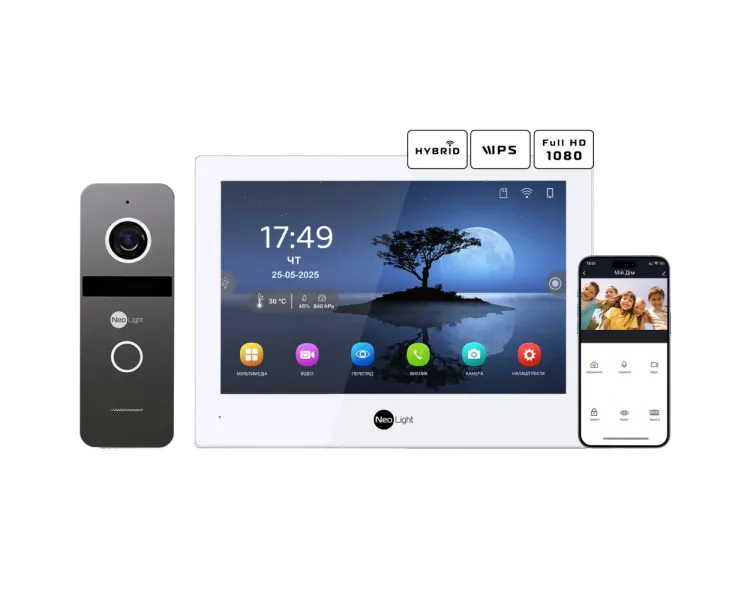 Neolight ALPHA Hybrid + SOLO FHD Graphite Комплект відеодомофону