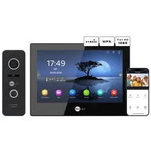 Neolight ALPHA Hybrid Black + PRIME FHD Black з кутком Комплект відеодомофону