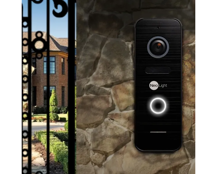 Neolight MEZZO Hybrid Black + PRIME FHD Black з кутком Комплект відеодомофону