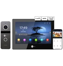 Neolight ALPHA Hybrid Black + SOLO IP Graphite з кутком, PoE адаптер для панелі виклику Комплект відеодомофону