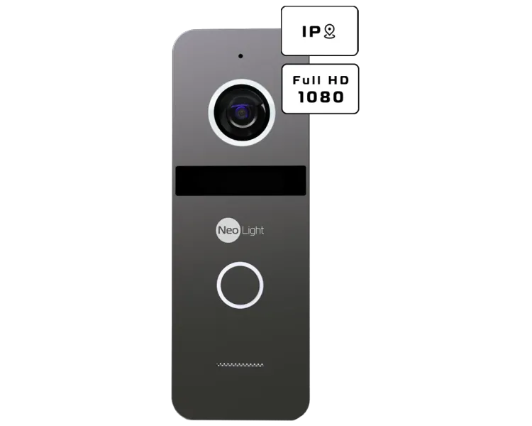 Neolight ALPHA Hybrid Black + SOLO IP Graphite з кутком, PoE адаптер для панелі виклику Комплект відеодомофону