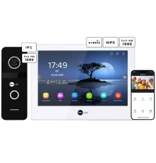 Neolight ALPHA Hybrid + SOLO IP Black з кутком, PoE адаптер для панелі виклику Комплект відеодомофону