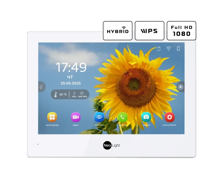 Neolight ALPHA Hybrid + SOLO IP Black з кутком, PoE адаптер для панелі виклику Комплект відеодомофону