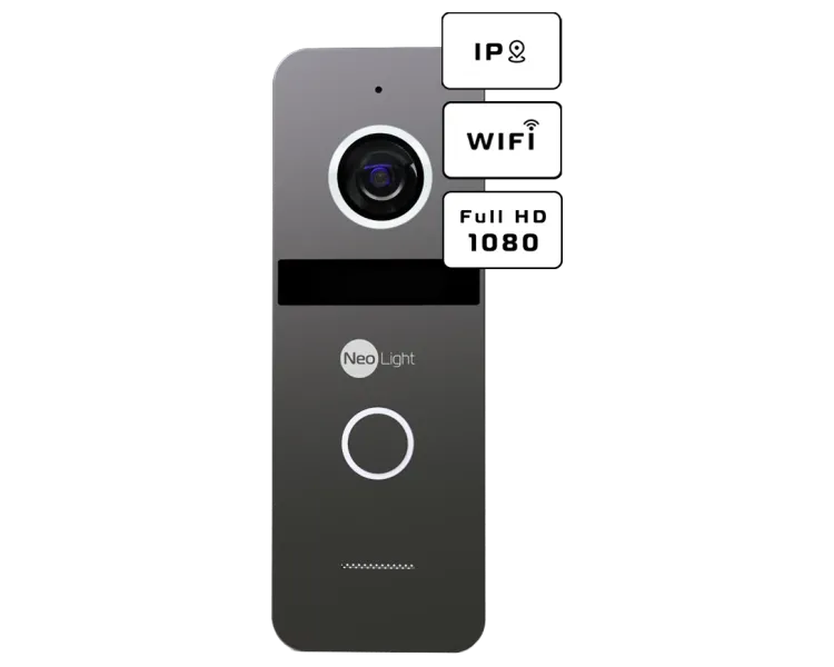 Neolight ALPHA Hybrid Black + SOLO IPW Graphite з кутком, PoE адаптер для панелі виклику Комплект відеодомофону