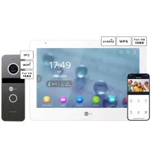 Neolight MEZZO Hybrid + SOLO IPW Graphite з кутком, PoE адаптер для панелі виклику Комплект відеодомофону