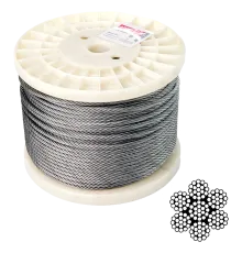 APRO 5 мм DIN 3055 (6х19+1х19) А2 100 м Трос нержавіючий