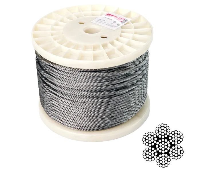 APRO 5 мм DIN 3055 (6х19+1х19) А2 100 м Трос нержавіючий