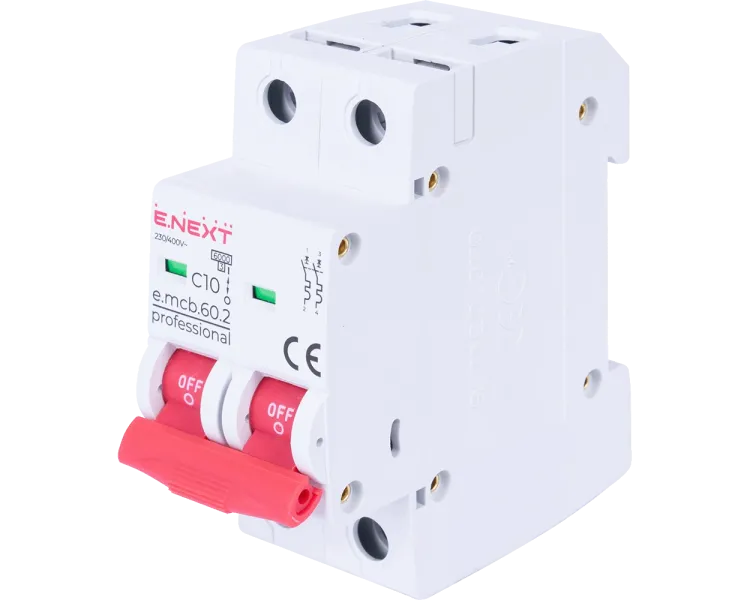 Enext e.mcb.pro.60.2.C 10 new, 2р, 10А, C, 6кА new Модульний автоматичний вимикач