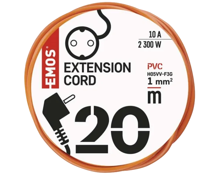 EMOS P01220 1 розетка 20 м Мережевий подовжувач