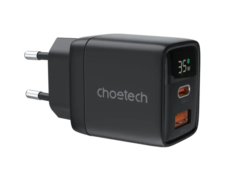 Choetech PD6052 Black PD35W GAN A+C Адаптер