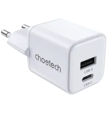 Choetech PD5012 mini White PD30W GAN A+C Адаптер