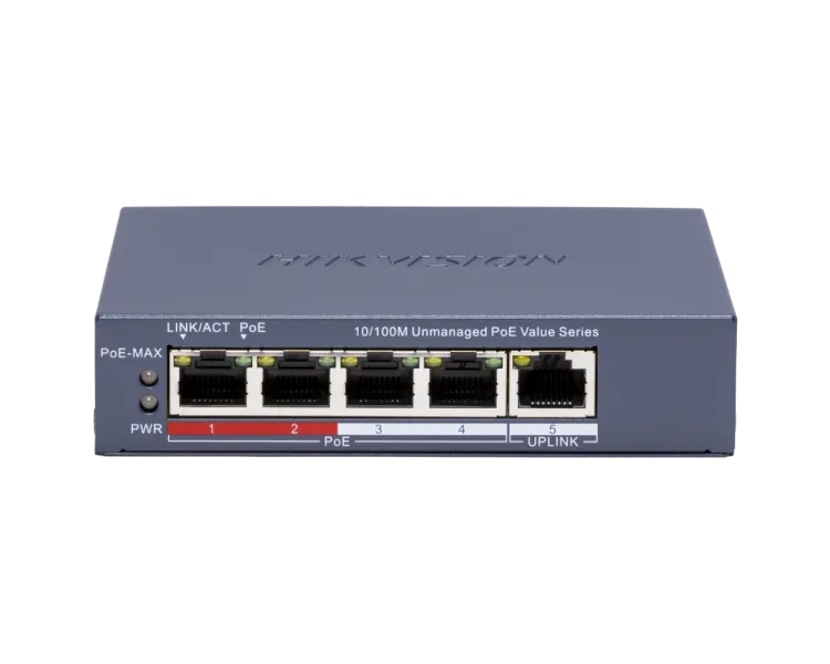 Hikvision DS-3E0105P-E/M(C) POE Комутатор 5 портів некерований