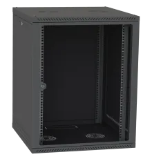 IPCOM СН-18U 600х600 Шафа телекомунікаційна двері скло (чорна)