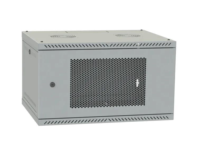 IPCOM 4U 600x350 двері перфорація (сіра) Шафа телекомунікаційна