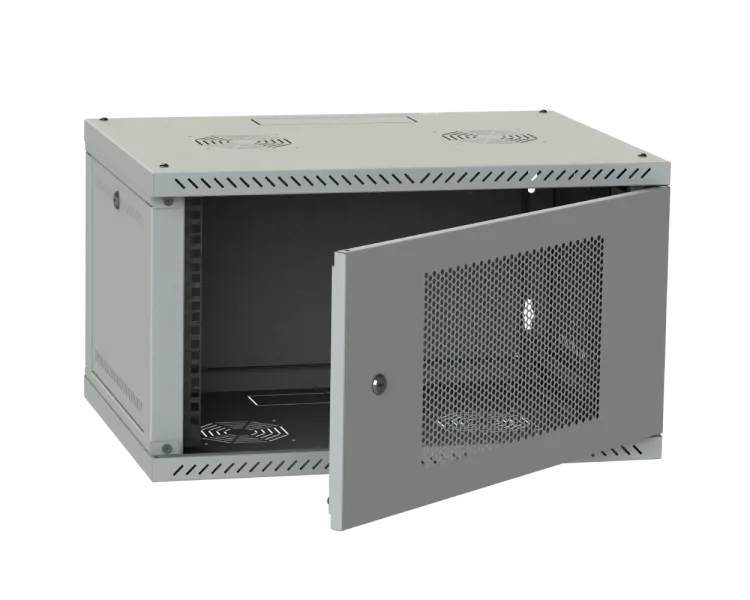 IPCOM 4U 600x350 двері перфорація (сіра) Шафа телекомунікаційна