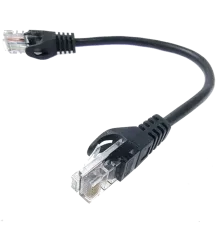 5е UTP RJ45 0.25м Патч-корд литий чорний