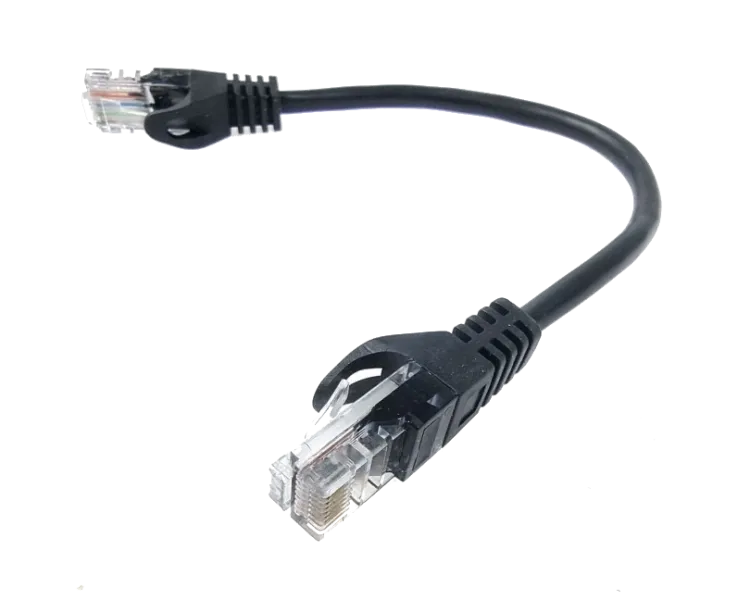 5е UTP RJ45 0.25м Патч-корд литий чорний