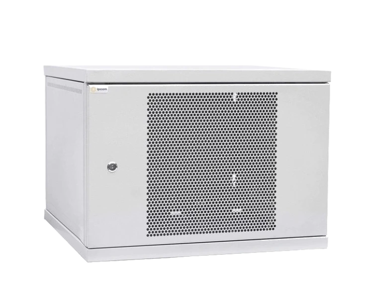 IPCOM 9U 600x450 Шафа телекомунікаційна двері перф (сірий)