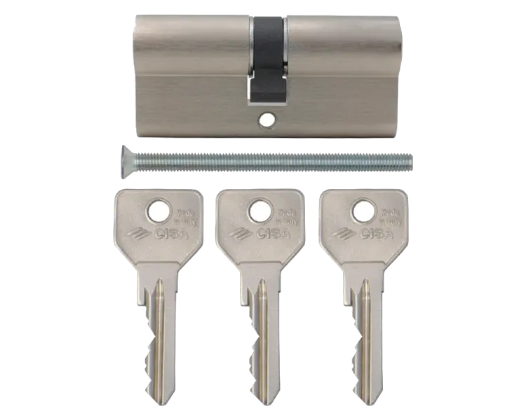 CISA C2000 70 (35*35) нікель матовий 3 ключі Циліндр