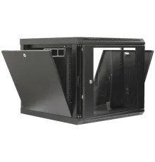 19" 9U 600x500x507мм акрилове скло чорна Шафа