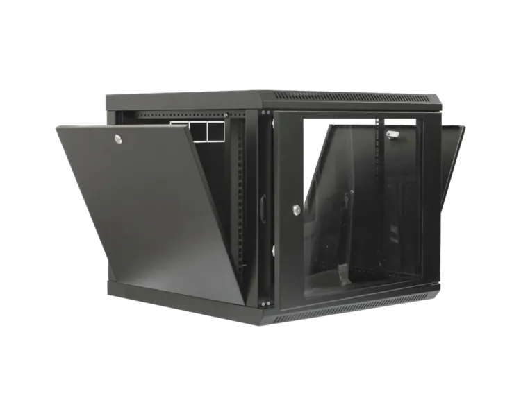 19" 9U 600x500x507мм акрилове скло чорна Шафа