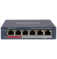 Hikvision DS-3E0106P-E/M(B) POE Комутатор 6 портів некерований