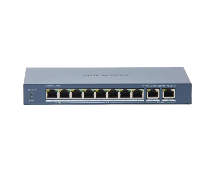 Hikvision DS-3E0310HP-E(C) POE Комутатор 10 портів некерований