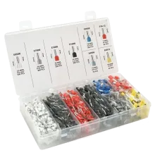 (E0508w-550 E2508b-100,E1008r-350,E1508bl-300,E4009gr-70,E7508gr-400,E6012y-50,E1012r-30) Набір клем/наконечників 1800шт