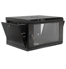 19" 6U, 600x400x373мм акрилове скло, чорна Шафа