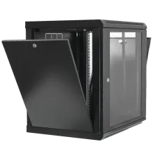 19"12U, 600х600х640мм акрилове скло, чорна Шафа