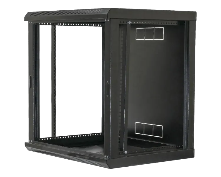 19"12U, 600х600х640мм акрилове скло, чорна Шафа