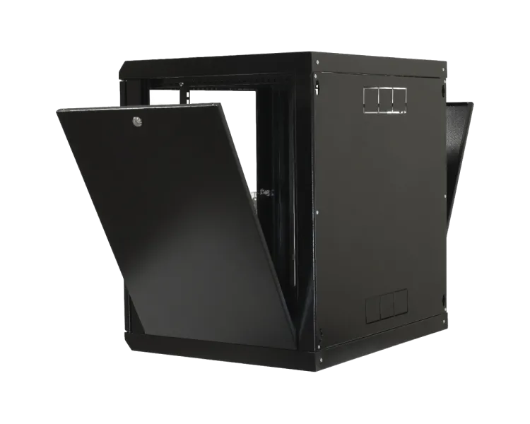 19"12U, 600х600х640мм акрилове скло, чорна Шафа