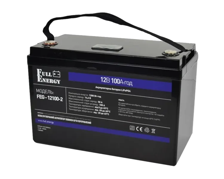 Full Energy FEG-12100-2 LiFePO4 12В 100А•г Літієва акумуляторна батарея