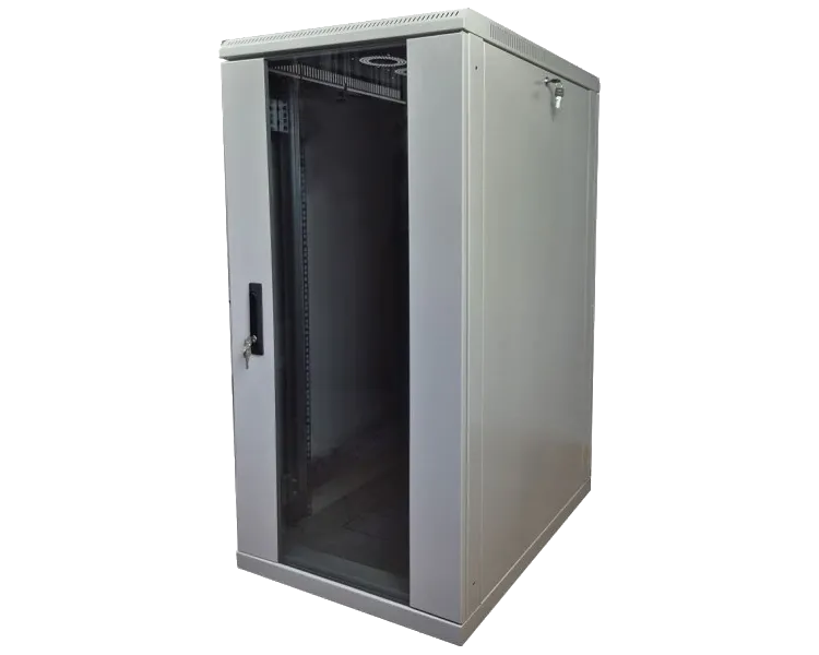 EServer 24U-600х600, скло, сіра Шафа підлогова