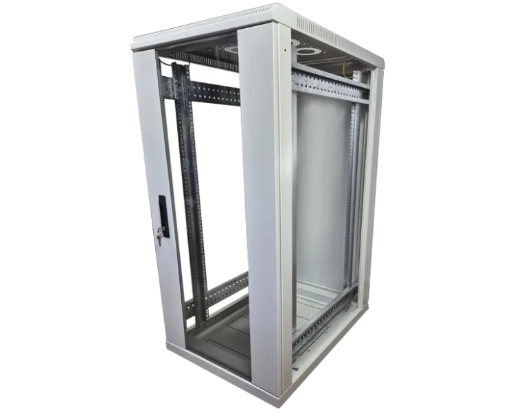 EServer 24U-600х600, скло, сіра Шафа підлогова