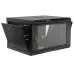 19" 6U, 600x500x373мм акрилове скло, чорна Шафа