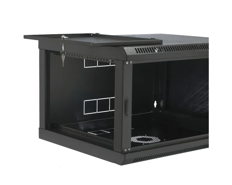 19" 6U, 600x500x373мм акрилове скло, чорна Шафа