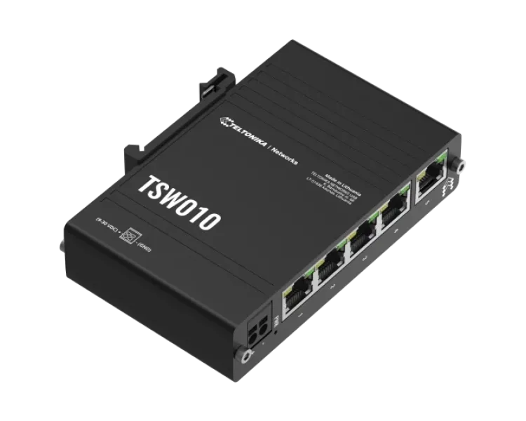 Teltonika TSW010 з монтажем на DIN-рейку Комутатор 5 портів некерований