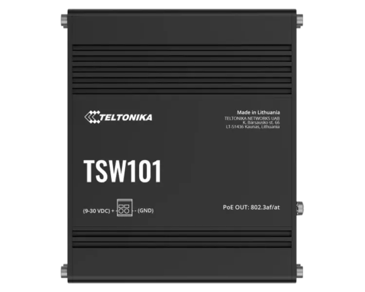 Teltonika TSW101 POE+ для використання в транспорті Комутатор 5 портів некерований