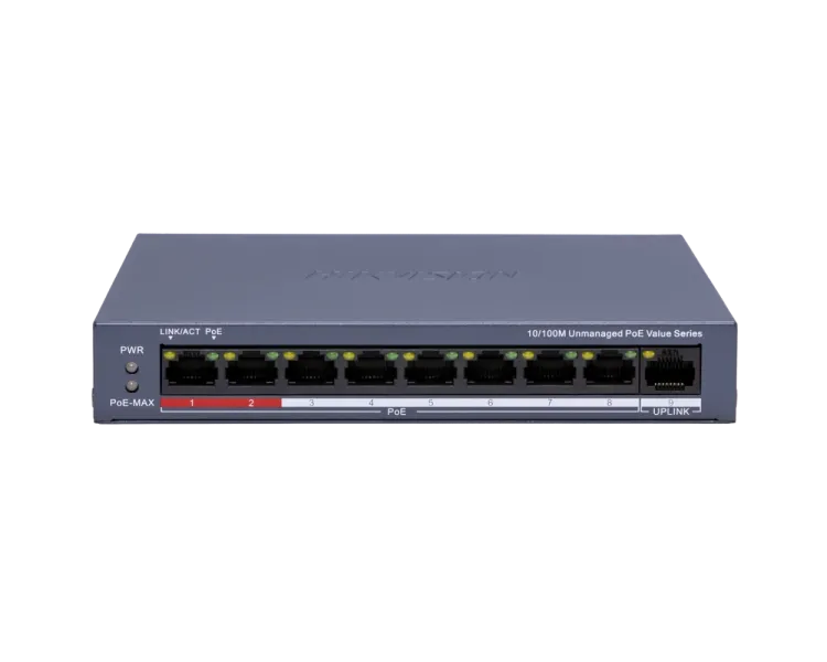 Hikvision DS-3E0109P-E/M(C) POE Комутатор 9 портів некерований