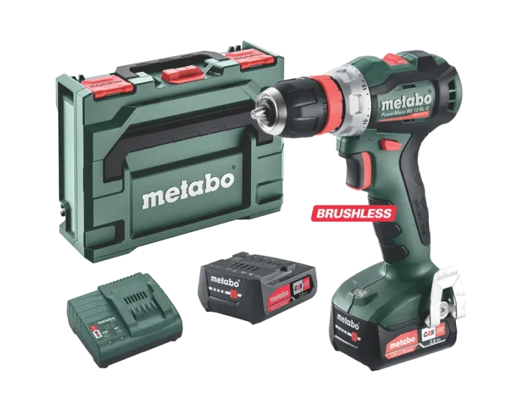 Metabo PowerMaxx BS 12 BL Q 12V 2x2Ah Li-Power (601045500) Акумуляторний безщітковий дриль-шуруповерт