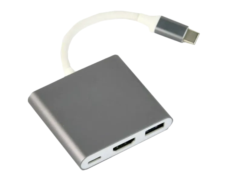 Cablexpert A-CM-HDMIF-02-SG USB-C на HDMI/USB 3.0/USB-C Адаптер-перехідник